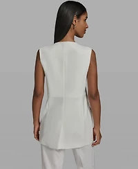 Karl Lagerfeld Paris Women's V-Neck Woven Vest
