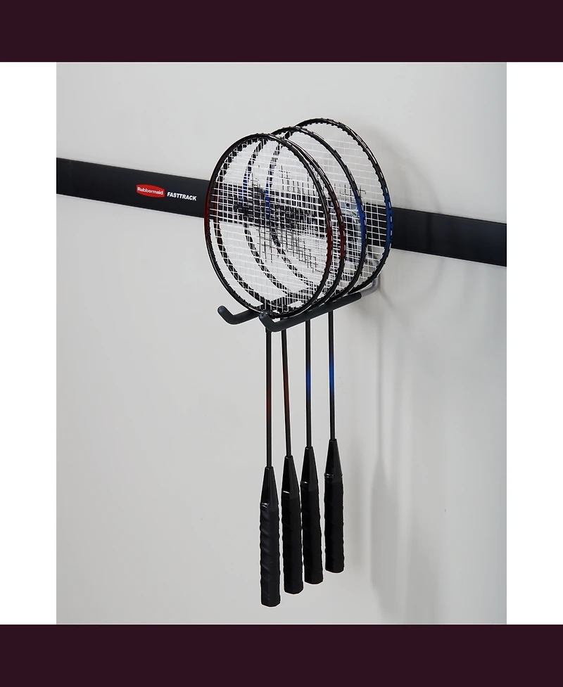 Rubbermaid FastTrack Wall Mounted Garage Storage Utility Multi Hook (4 Pack)