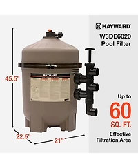 Hayward W3DE6020 ProGrid 60 Square Foot High Capacity In Ground DE Pool Filter