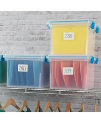 Sterilite Large 32 Qt Home Storage Container Tote with Latching Lids, (4 Pack)