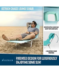 Ostrich Chaise Lounge, Versatile Facedown Beach Camping Pool Tanning Chair
