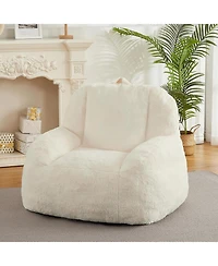 gaomon Giant Bean Bag Chair, Faux Fur Stuffed Bean Bag Couch with Filler, Bean Bag Chair for Adults, Big Lazy Sofa Floor Sofa with Handle