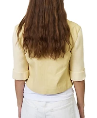 Central Park West Women's Ophelia Cropped X Sweater Jacket