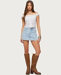 Edikted Women's Shanice Denim Mini Skort