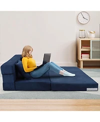 Gaomon Folding Sofa Bed, Foldable Couch Bed with Pillow, Convertible Sleeper Chair Folding Sofa Mattress