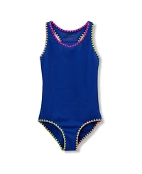 Lands' End Girls Chlorine Resistant Embroidered One Piece Swimsuit