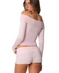 Edikted Women's Jamie Fold Over Knit Top