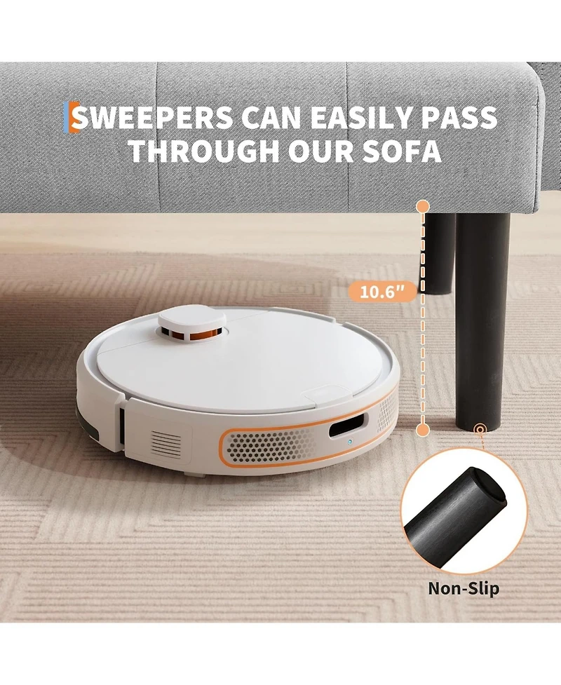 gaomon 75.5” Convertible Futon Sofa Bed, Linen Flannel Small Couch Sofa with Wood Legs & 700lbs Capacity