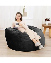 gaomon Bean Bag Chair, 4FT Giant Bean Bag for Adults, Teens, Foam Filled Bean Bag Chairs with Velvet Cover