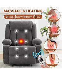 gaomon Manual Recliner Chair with Massage & Heat,Classic and Traditional Oversized Recliner Chair,8-Point Vibration, Lumbar Heating