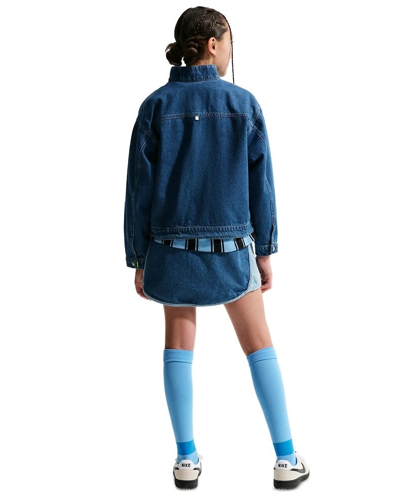 Nike Girls' 7-16 Sportswear Collection Pull-On Denim Skirt