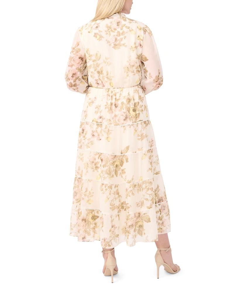 Msk Plus Split Crewneck Tiered Dress