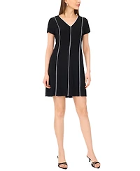 Msk Women's V-Neck Fit & Flare Mini Dress