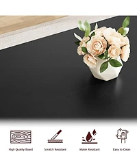 gaomon 3-Piece Dining Table Set for 4 Dining Table Set with Bench Wood Kitchen Table Set with Metal Frame Dining Room Dinette Sets.