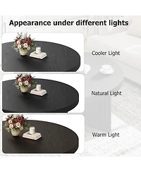 gaomon 335" Round Coffee Table, Circle Center Table with Fluted Legs & 13" Thick Top, Accent Cocktail Tables for Living Room, Bedroom, Easy