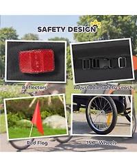 PawHut Dog Bike Trailer, Pet Cart Wagon Cart Carrier Attachment