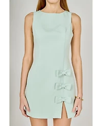 endless rose Women's Bow Slit Mini Dress