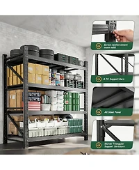 Yigii Heavy Duty 48" Wx 70" H Garage Shelving, 4-Tier, Adjustable, 3000 lbs Capacity