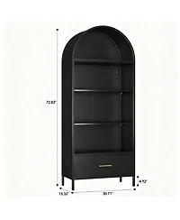 Yigii Stylish Metal Arched Bookshelf Cabinet for Home Office and Living Room