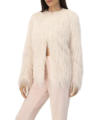 Ivonne Women's Fringe Coat with Snap Closures