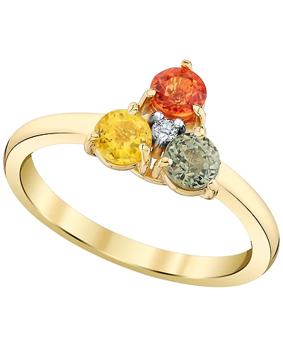 Macy's Gemstone & Diamond Ring (1/3 ct. t.w.) in 10k Yellow Gold