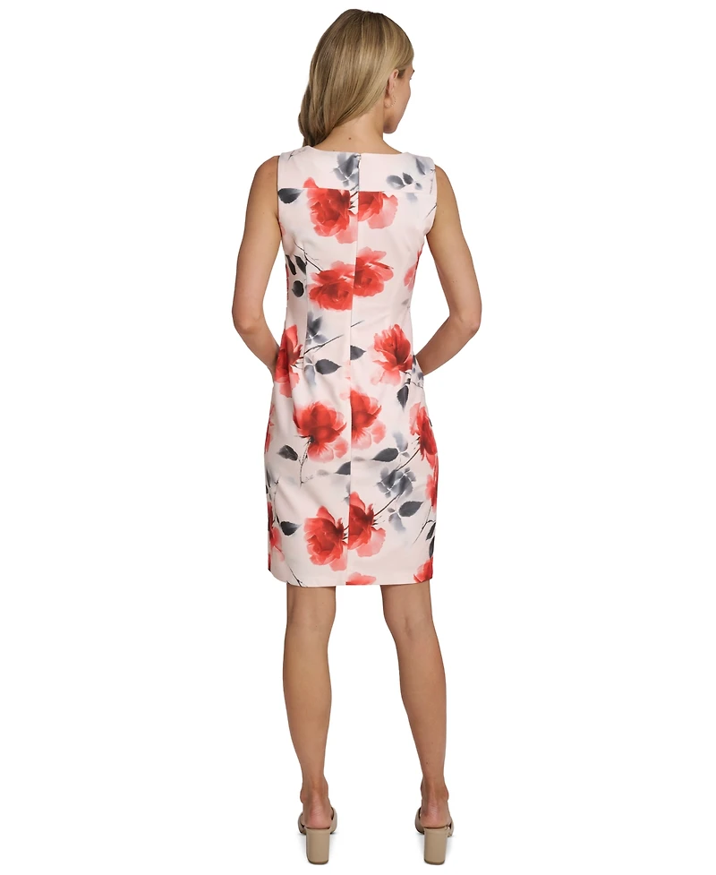 Calvin Klein Women's Starburst Crewneck Sheath Dress