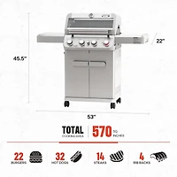 Monument Grills Mesa 410MBZ Propane Gas Grill with Broil-Zone and Glass Clearview