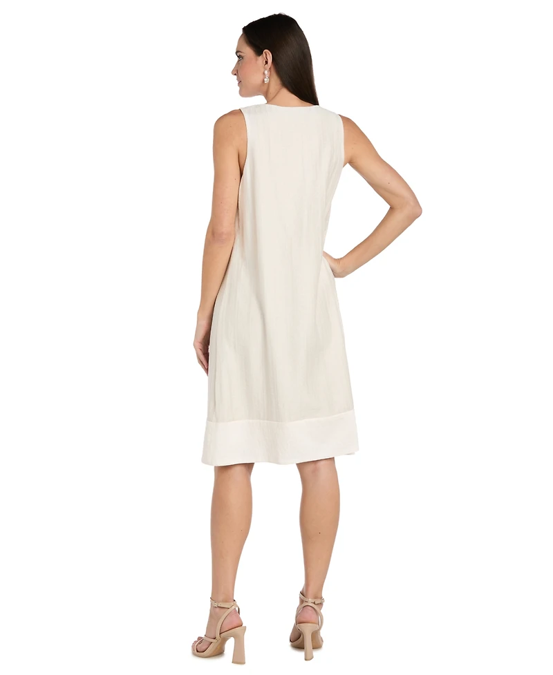 Rm Richards Women's V-Neck Dress & Printed Jacket