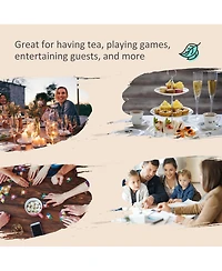 Outsunny Patio Dining Set for Six, Table & Chairs w/ Umbrella,