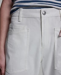 Bcbg Women's Mid-Rise Pocket Detail Barrel Pants