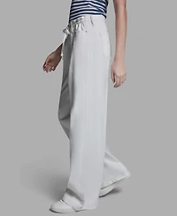Bcbg Women's Mid-Rise Tie Detail Wide-Leg Pants