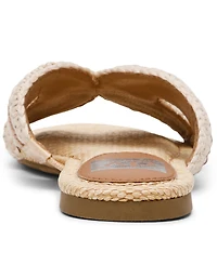 Dv Dolce Vita Women's Geeya Raffia Criss Cross Strap Flat Slide Sandals