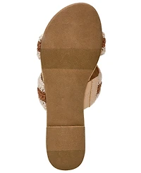 Dv Dolce Vita Women's Geeya Raffia Criss Cross Strap Flat Slide Sandals