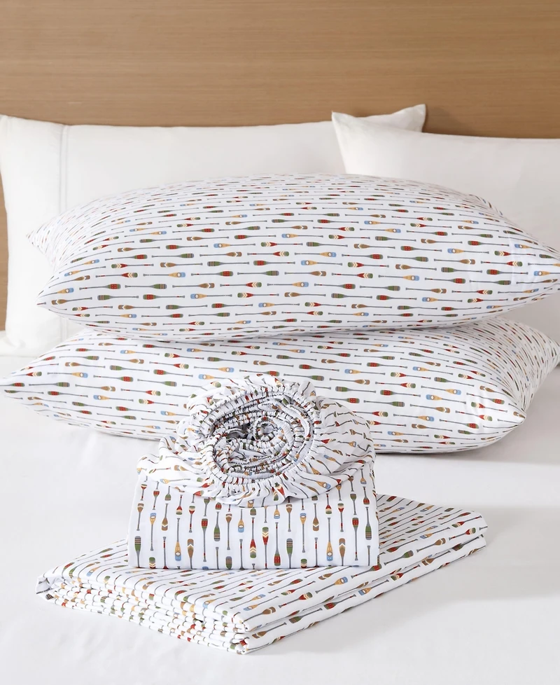 Eddie Bauer Canoe Lake Paddle Temperature Regulating Microfiber 4-Pc. Sheet Set