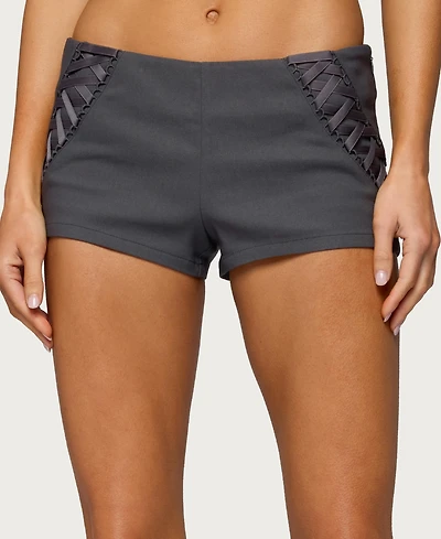 Edikted Women's Lirah Laced Up Micro Shorts