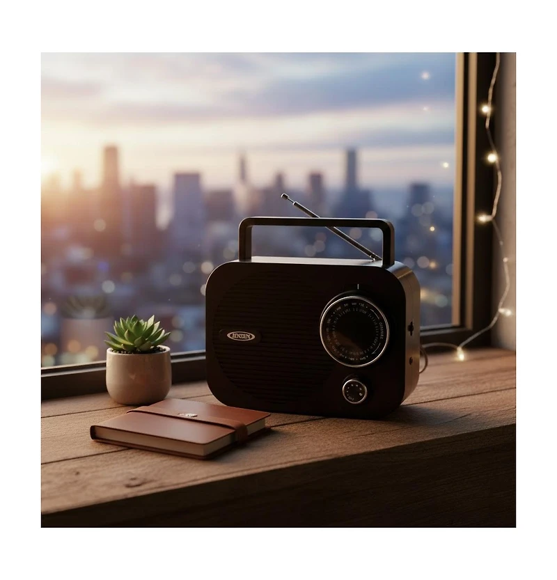 Jensen MR550BK Black Portable Am Fm Radio W/ Auxillary Input