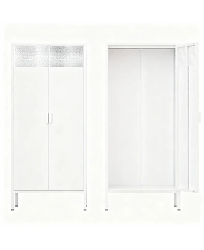 Yigii Metal Storage Cabinet with Adjustable Shelves and Mesh Doors