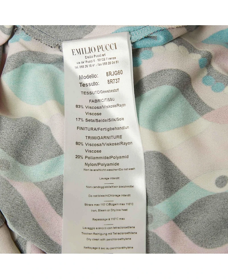 Pre-Owned Emilio Pucci Women's Printed Jersey Lace Detail Mini Dress
