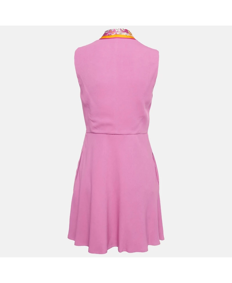 Pre-Owned Emilio Pucci Women's Silk Printed Neck Tie Detail Crepe Mini Dress