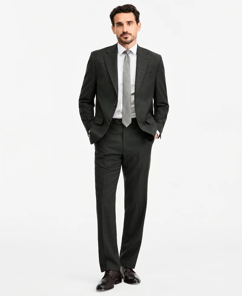 Michael Kors Men's Classic-Fit Wool-Blend Stretch Plaid Suit Separate Jacket
