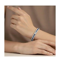 Genevive Sterling Silver White Gold Plated Cubic Zirconia Elegant Bracelet