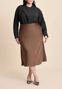 Eloquii Women's Neck Pleat Blouse