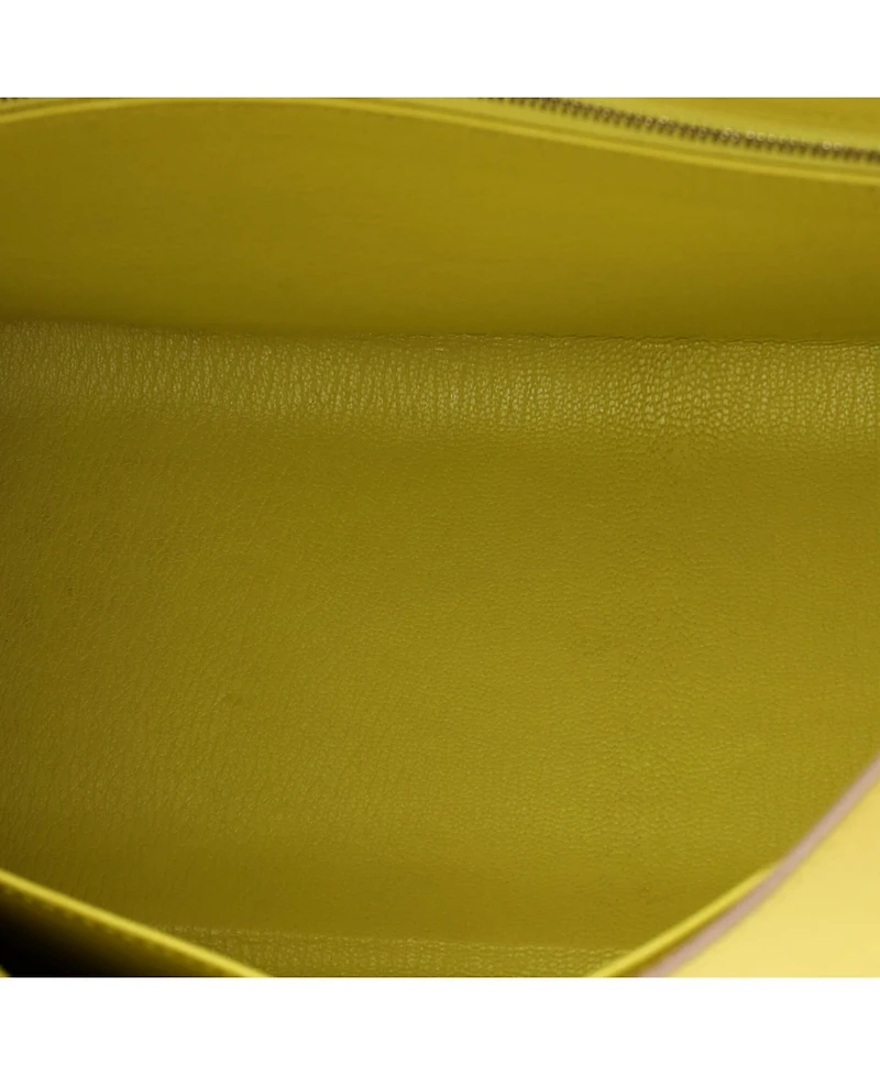 Pre-Owned HERMES Kelly 32 Handbag Yellow Epsom with Palladium Hardware