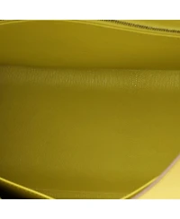 Pre-Owned HERMES Kelly 32 Handbag Yellow Epsom with Palladium Hardware