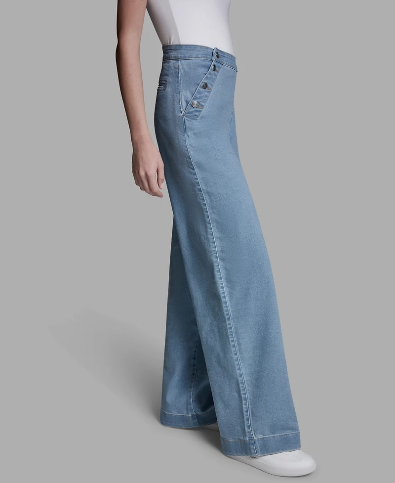 Bcbg Women's Elasticated Waistband Loose Fit Sailor Jeans