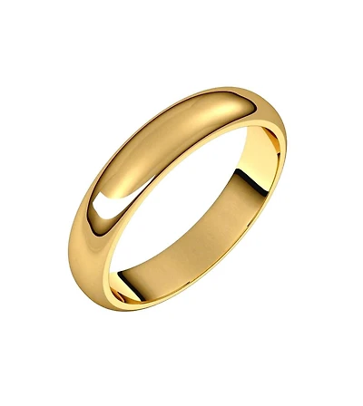 Curata Jewelry Solid 18k Gold 4mm Half Round Wedding Band Ring Sizes 5-12