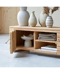 Tikamoon Solid Teak Tv Cabinet Entertainment Unit Tv Stand