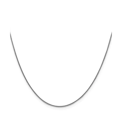 Curata Jewelry Solid 18k Gold Italian Sparkle-Cut 1mm Spiga Chain Necklace