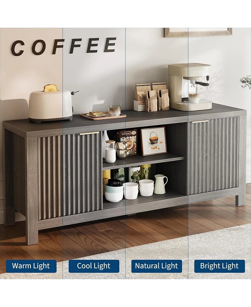 Gaomon Modern Fluted 65 Inch Tv Stand