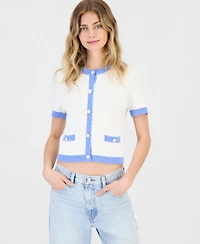 French Connection Bennet Rib Knit Short-Sleeve Sweater